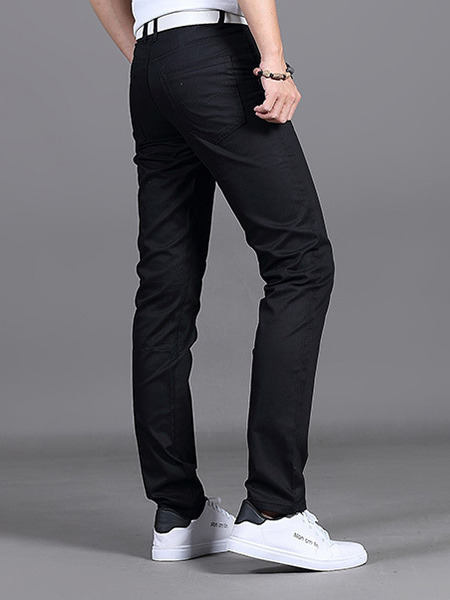 Black Slim Straight Long Men Pants – Shopping For Men
